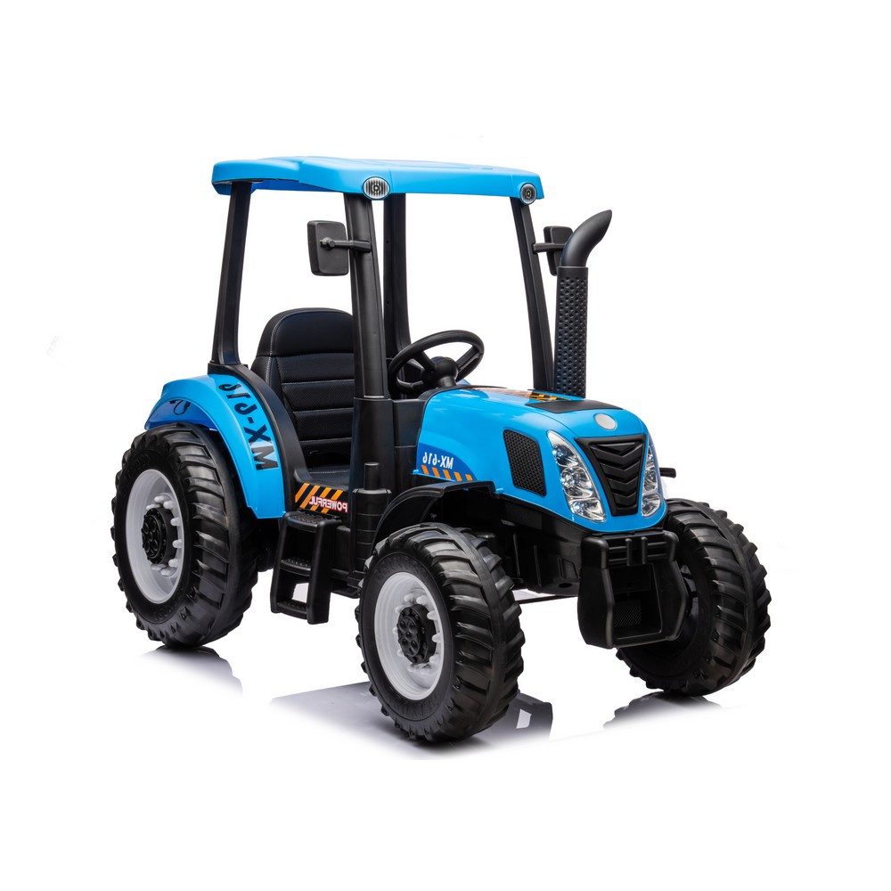 LEAN TOYS Elektro-Kindertraktor Aufsitztrecker Kinderfahrzeug Spielzeugschlepper, (1-tlg), 24V Antrieb, LED-Scheinwerfer, Schutzdach, Breitreifen