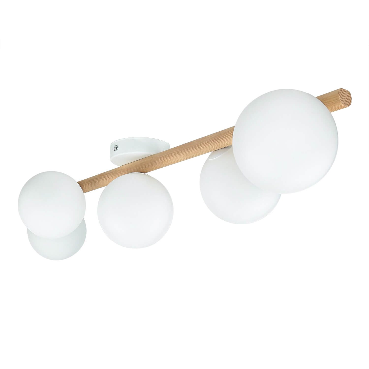 Licht-Erlebnisse Deckenleuchte OLARA, ohne Leuchtmittel, Metall Weiß Kiefer günstig online kaufen