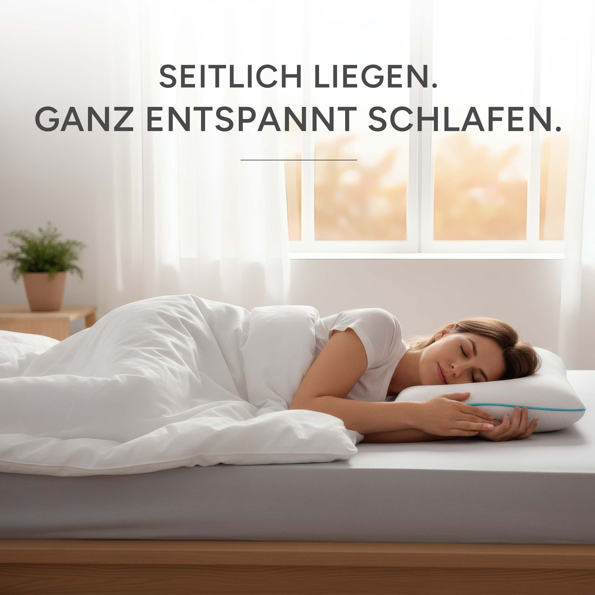 shapevital.de Gelschaumkopfkissen SHAPEVITAL Vital-Dream Orthopädisches Kopfkissen, Memory Schaum, Füllung: Memoryschaum, Bezug: Baumwolle, Seitenschläfer, Rück – Bild 5 von 5