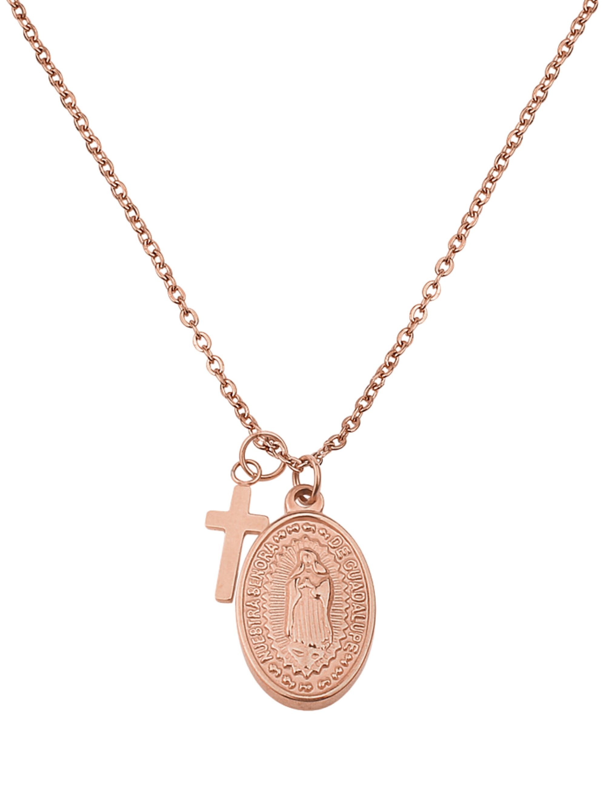 GOOD.designs Kette mit Anhänger, mit Maria-Medaille und kleinem Kreuz