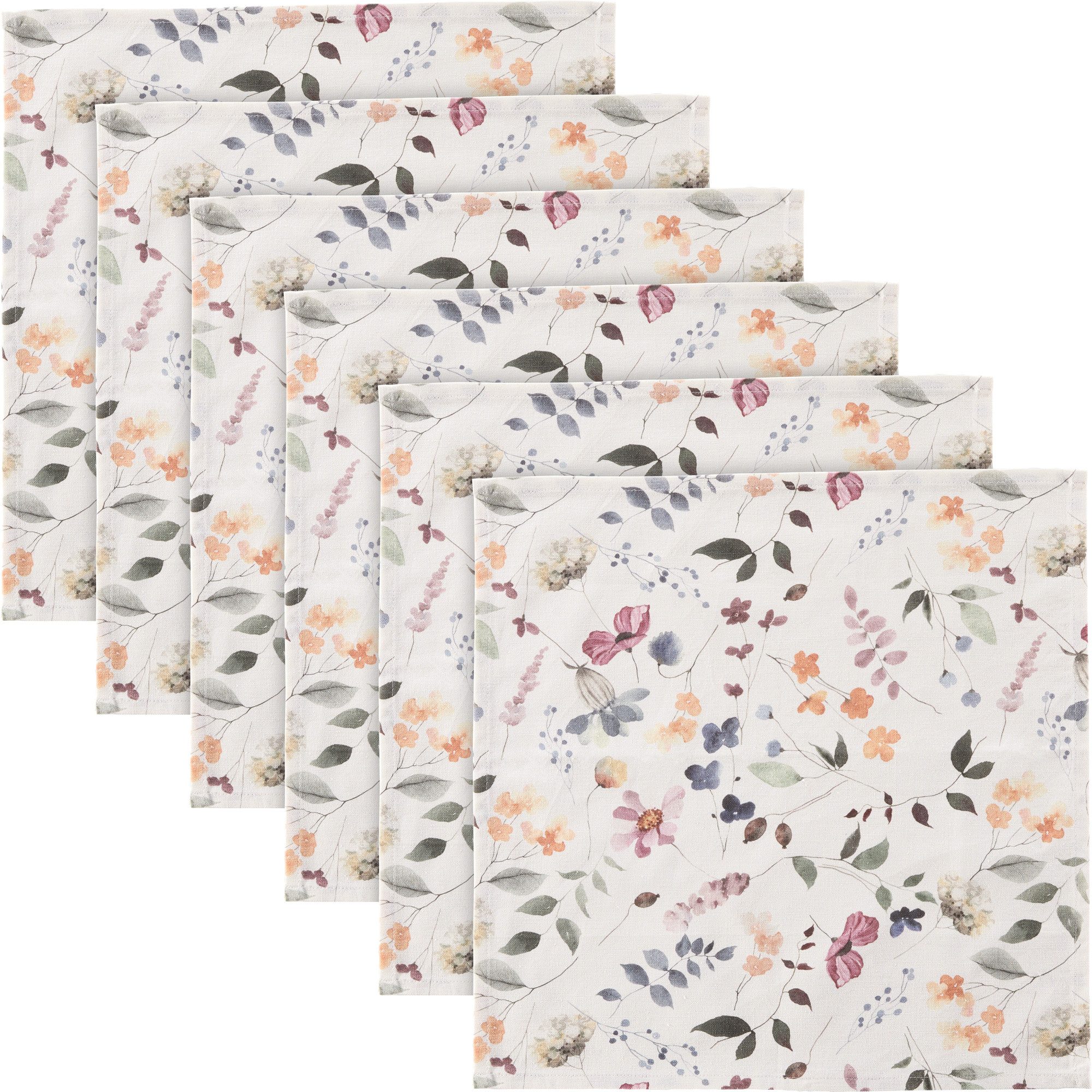 REDBEST Stoffserviette Serviette 6er-Pack, Baumwolle Blumen