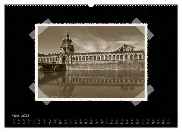CALVENDO Wandkalender Dresden - Ein Kalender mit Fotografien wie aus einem alten Fotoalbum (Premium, hochwertiger DIN A2 Wandkalender 2023, Kunstdruck in Hochglanz)