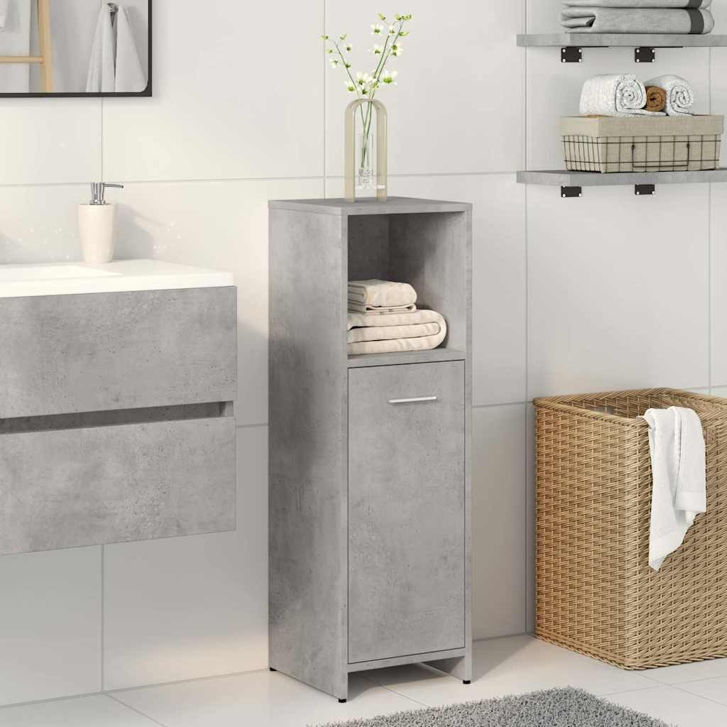vidaXL Badezimmer-Set Badezimmerschrank Betongrau 30x30x95 cm günstig online kaufen