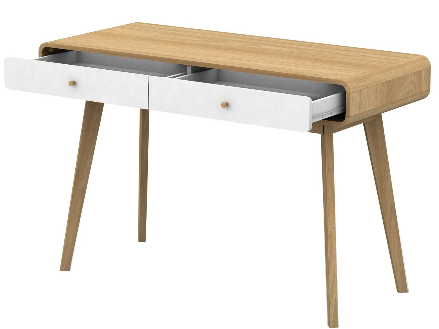 loft24 Schreibtisch Caitlin, 2 Schubladen Büro-/Computertisch, günstig online kaufen