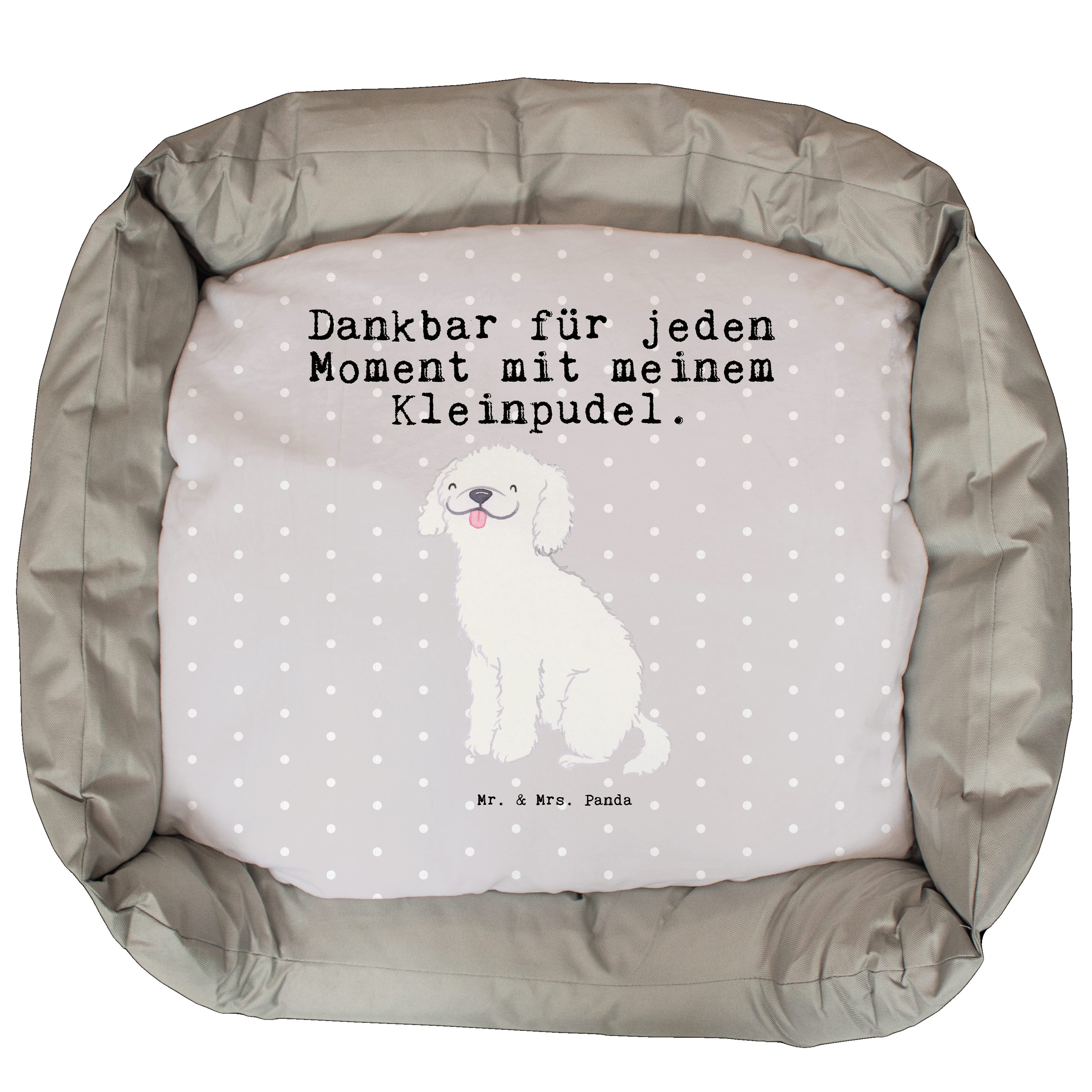Mr. & Mrs. Panda Tierbett »Kleinpudel Moment Grau Pastell Geschenk, Welpe, Liegeplatz