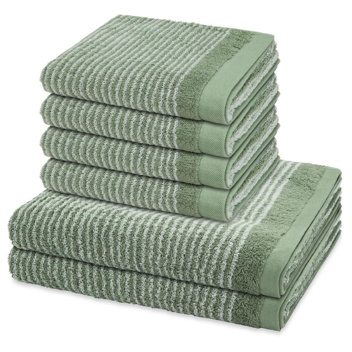ROSS Handtuch Set Stripes, Frottee (Spar-Set, 6-St), 4 X Handtuch 2 X Duschtuch im Set - Baumwolle - Saugstark