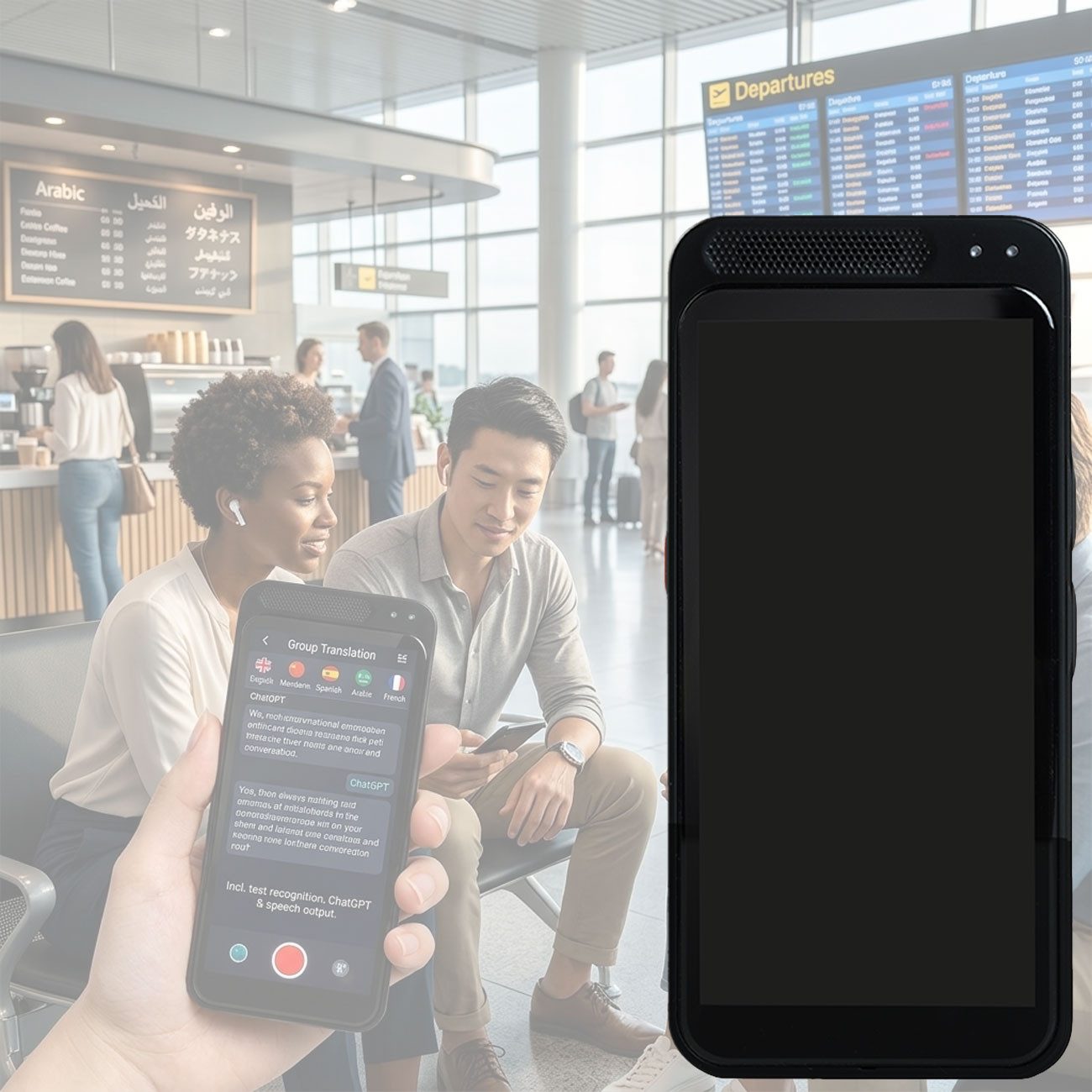 shop'n smile ideoon Sprachcomputer Echtzeit-Sprachübersetzer 150 Sprachen 4,5 Zoll Display KI, Kamera, 21 Offline-Modi, 5MP Kamera, KI-Chatbot & 0,2s Reaktionszeit