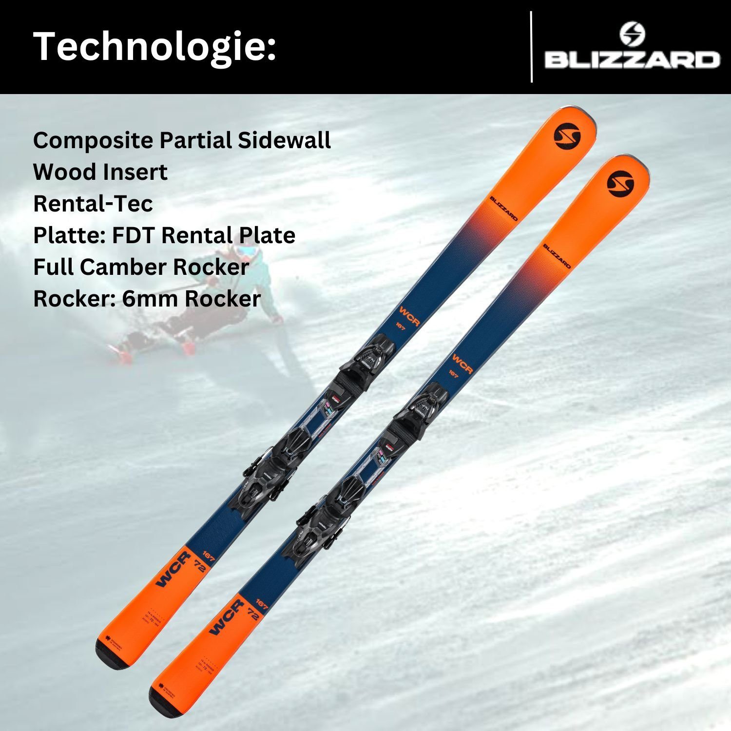 Ski Bindung Z3-10 Ski, BLIZZARD grau/blau 10 Rocker + Blizzard TLT Marker Camber Full WCR