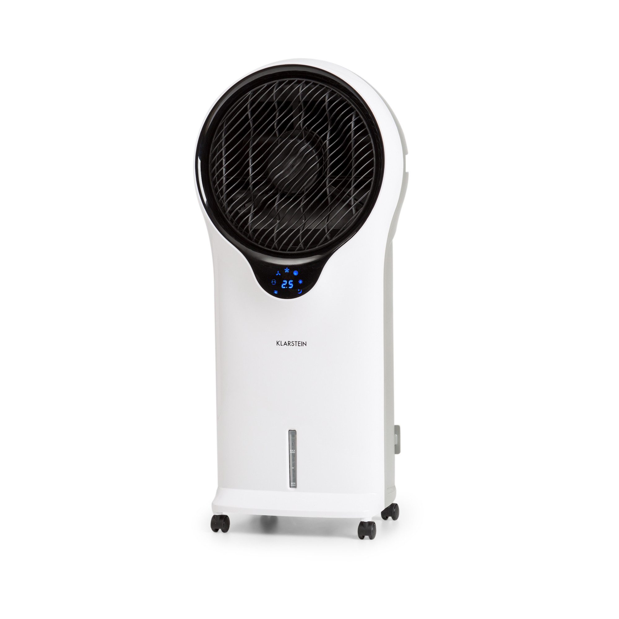 Klarstein Ventilatorkombigerät Whirlwind 5,5 L 900 m3/h Luftkühler Weiß, mit Wasserkühlung & Eis mobil Klimagerät ohne Abluftschlauch