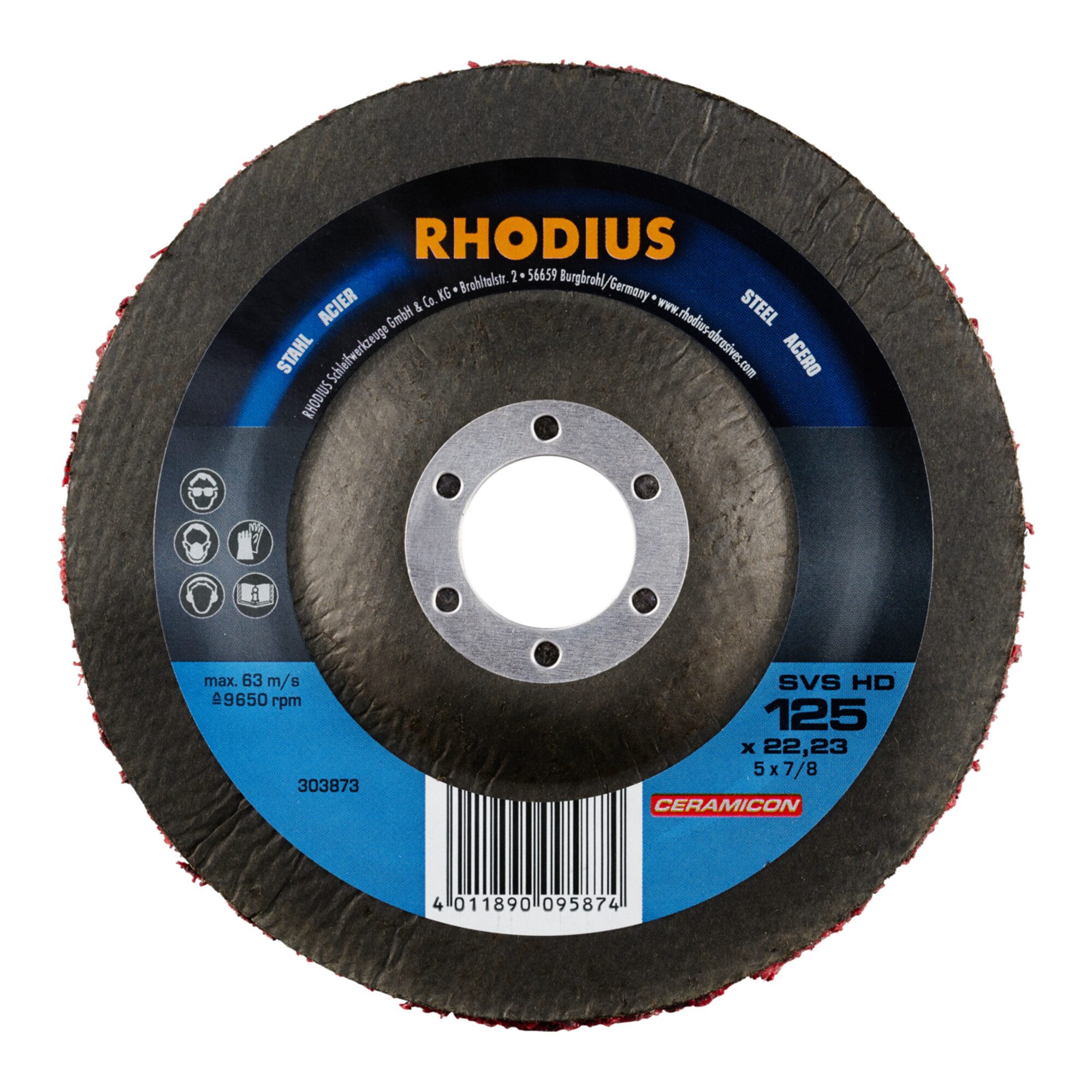 Rhodius Schleifscheibe RHODIUS TOPline SVS HD Reinigungsvlies 125 x 22,23 mm 10 Stk