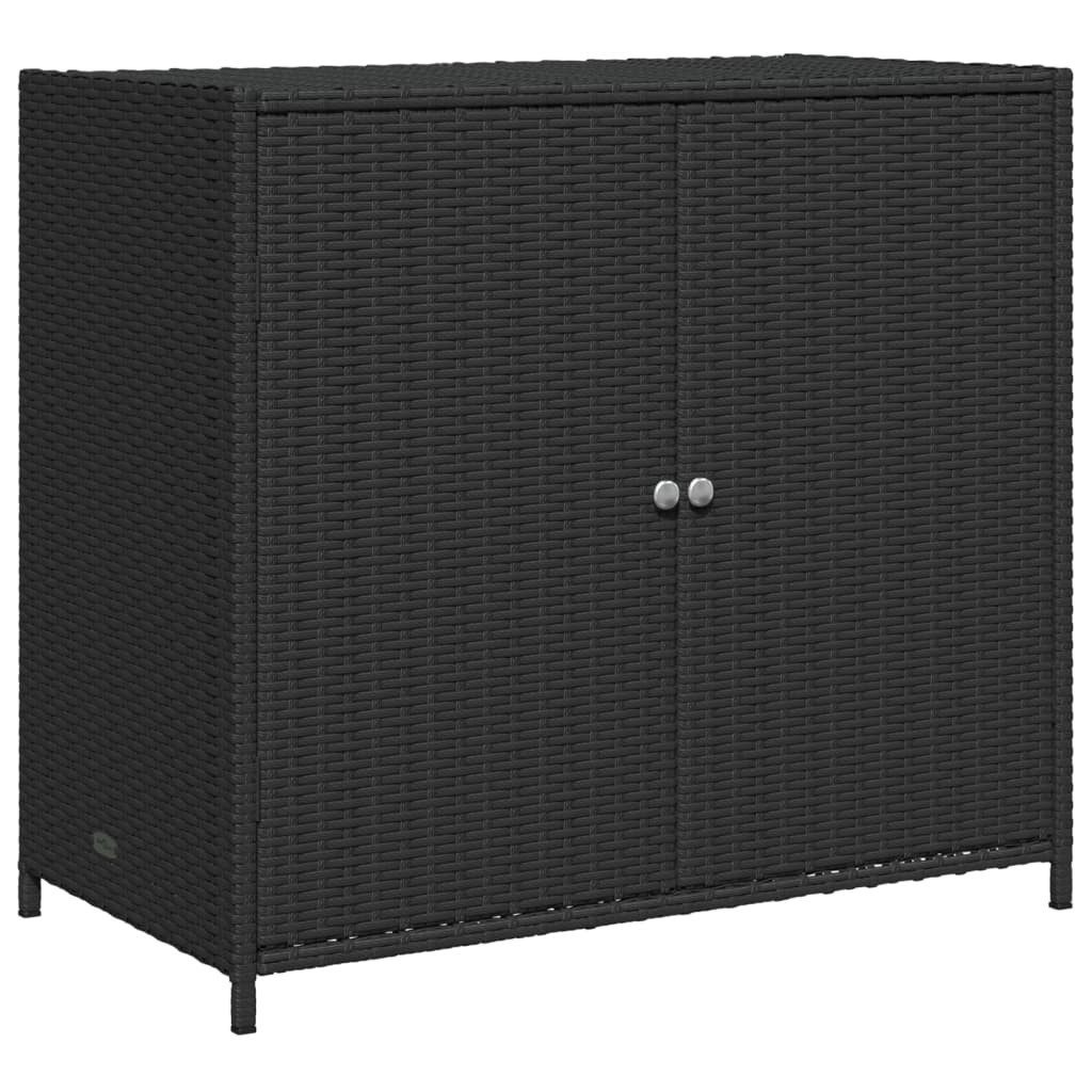 vidaXL Gartenbox, Gartenschrank Schwarz 83x45x76 cm Poly Rattan