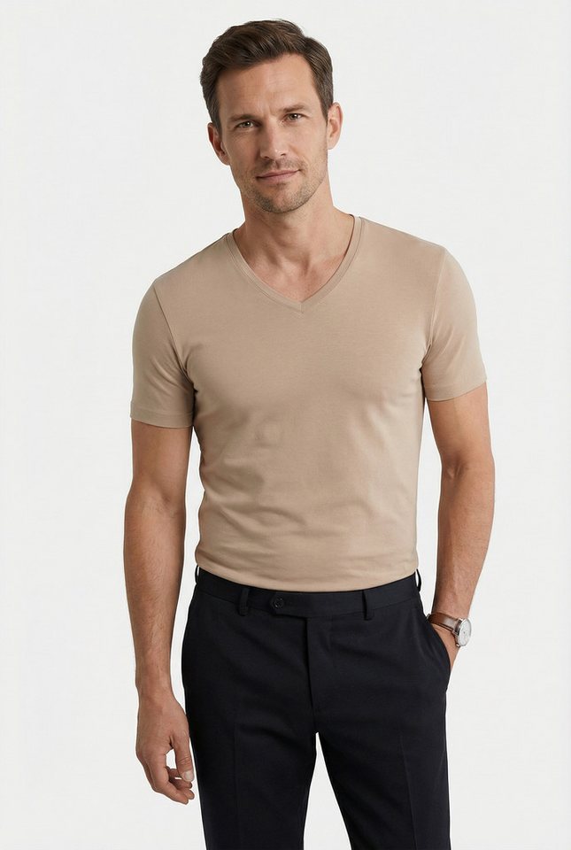 OLYMP T-Shirt Casual V-Ausschnitt, Ideal zum Unterziehen