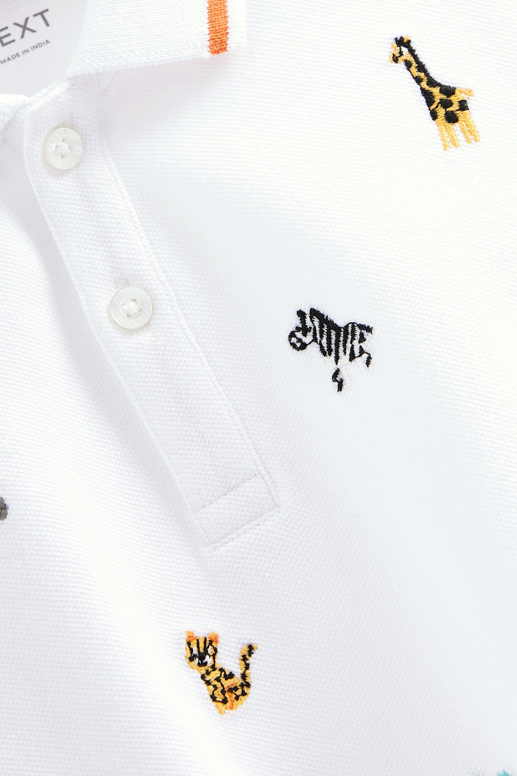 Jersey White Safari aus Piqué-Poloshirt (1-tlg) Next Poloshirt