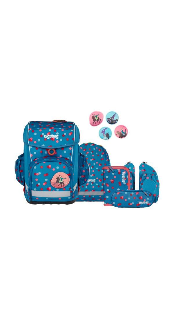 ergobag Schulranzen cubo light Set (6-tlg., 5-teiliges Set), wiegt nur 780g