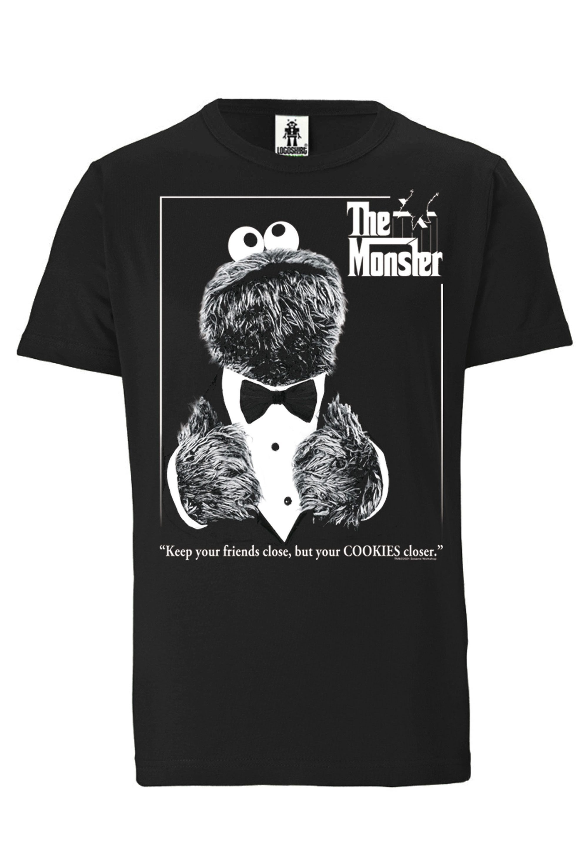 LOGOSHIRT T-Shirt Sesamstrasse - Krümelmonster Pate mit coolem Print – Bild 3 von 4