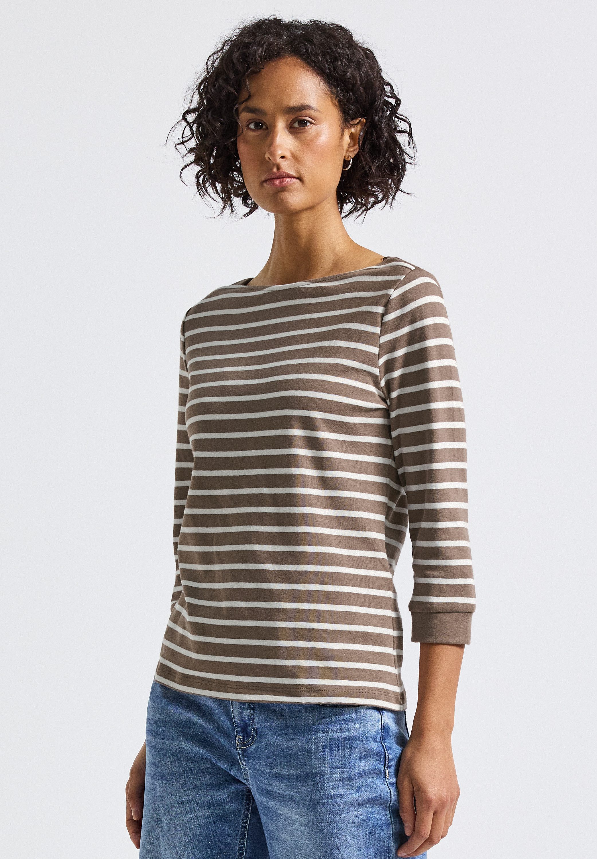 STREET ONE 3/4-Arm-Shirt aus reiner Baumwolle günstig online kaufen