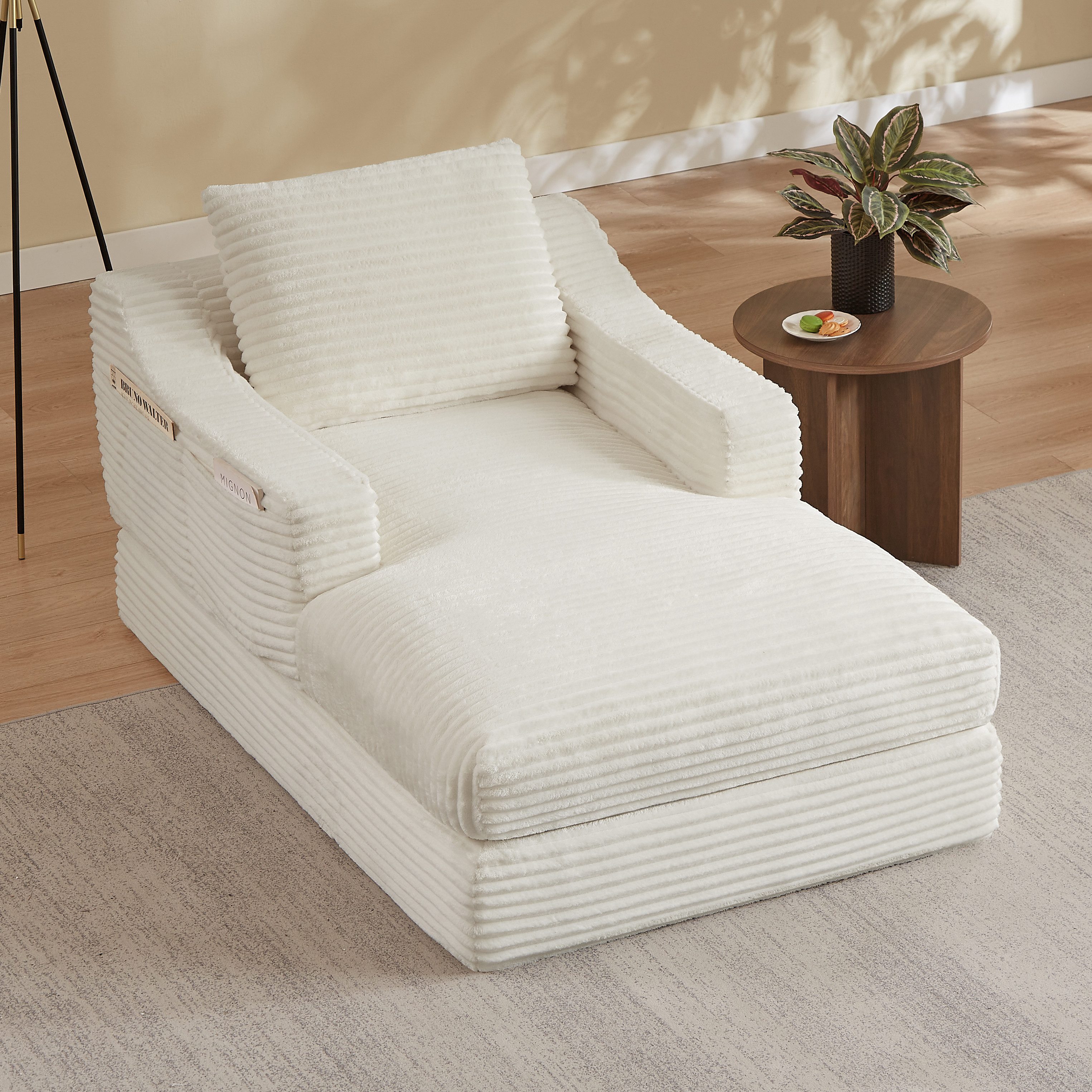 GLP Schlafsofa Cord-Sessel mit Schlaffunktion, ausziehbarer Lounge-Sessel, 100x162 cm, Set, Ausziehbarer Cord-Loungesessel mit Liegefläche und weichem Kissen
