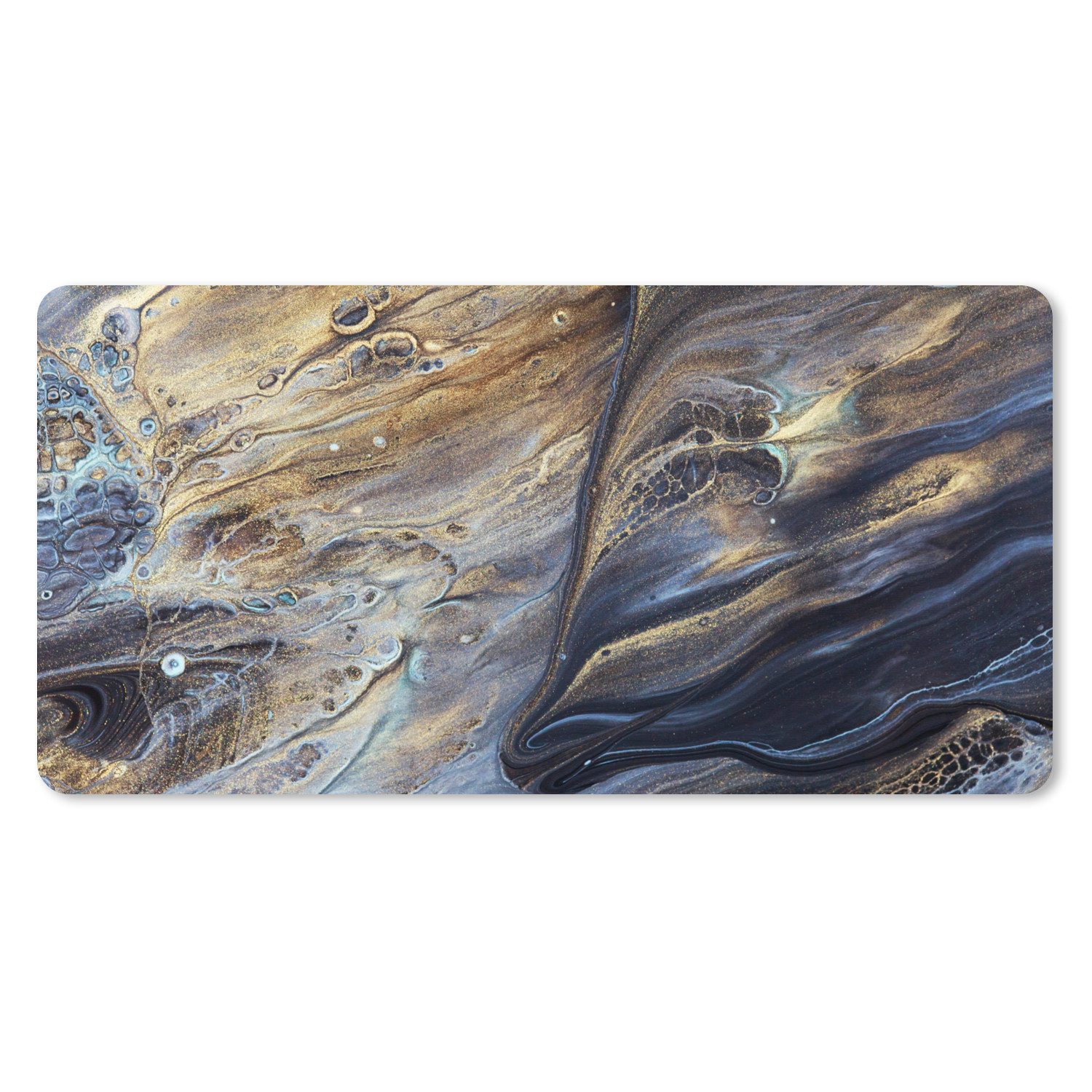 MuchoWow Mauspad Marmor - Gold - Aquarell - Textur - Marmoroptik (1-St), Mousepad mit Rutschfester Unterseite, Gaming XXL, Großes, 120x60 cm