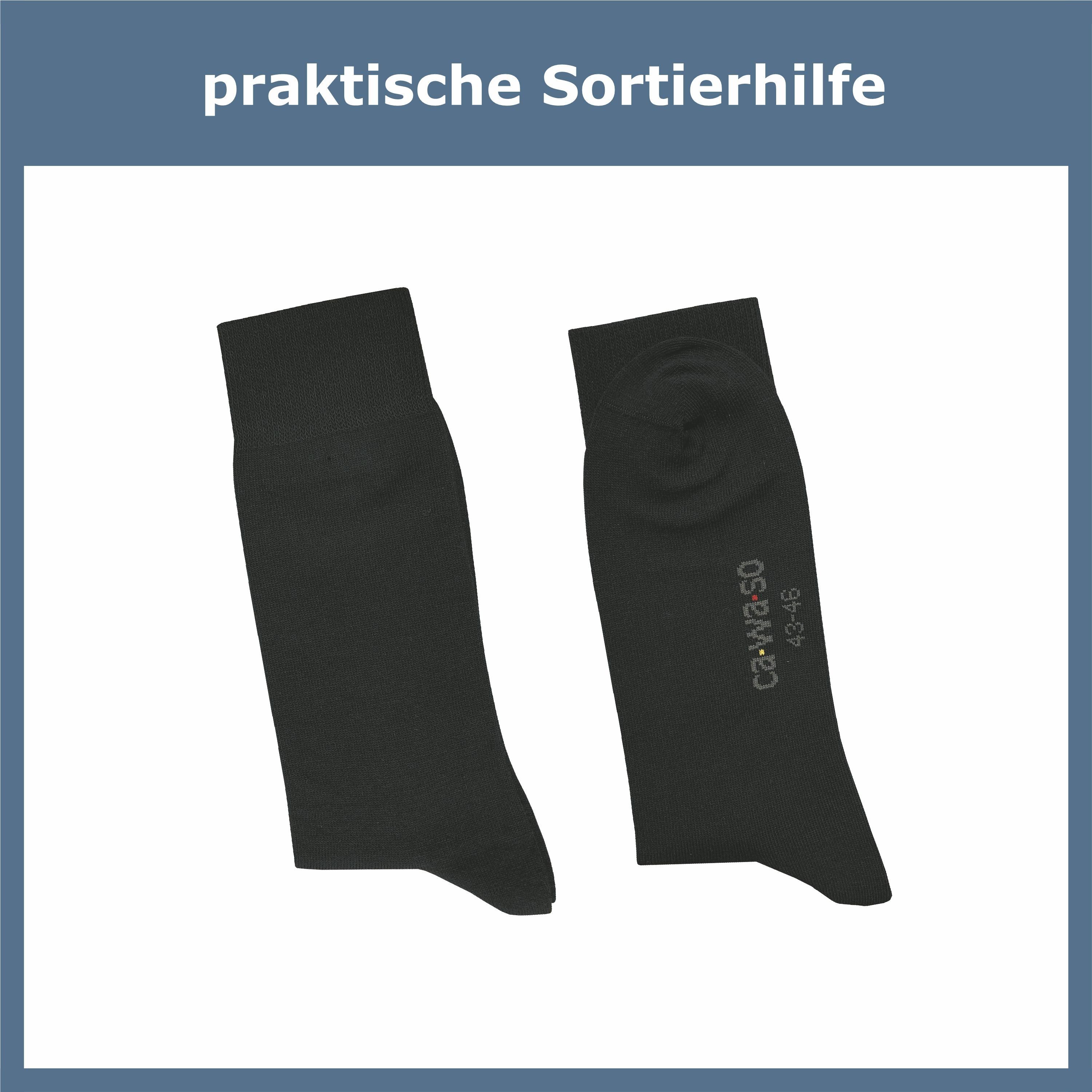 ca·wa·so Businesssocken für Herren aus 100 % Baumwolle - Reine Baumwollsocken - Weiche Socken (10 Paar) Doppelt verstricktes Garn und gekämmte Baumwolle für lange Haltbarkeit