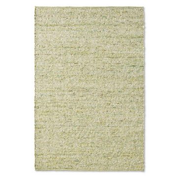 Wollteppich Gewalkter Handweb Woll-Teppich, TaCa Home, rechteckig, Höhe: 8 mm, nachhaltige Schurwolle Wohnzimmer Schlafzimmer, Grün - 70 x 130 cm