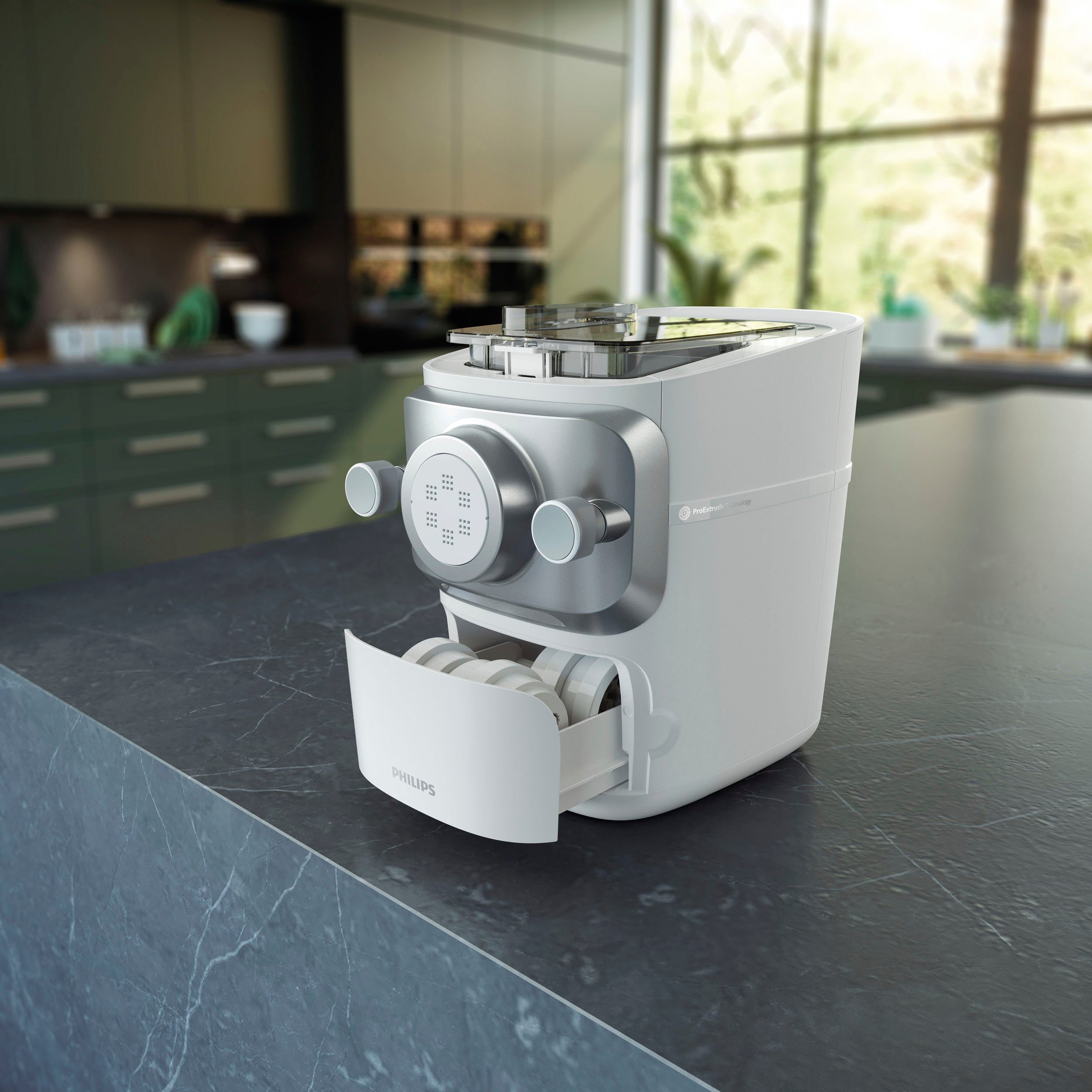 Philips Nudelmaschine Pastamaker HR2660/00 Avance Collection, 200 W, inkl. Form-, Knet- und Pressfunktion und 6 Formscheiben – Bild 3 von 5