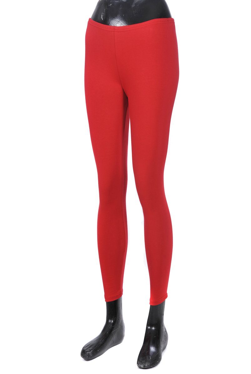 Toker Collection® Leggings Damen Legging langes Bein,7 Farben (2er-Pack) Rot