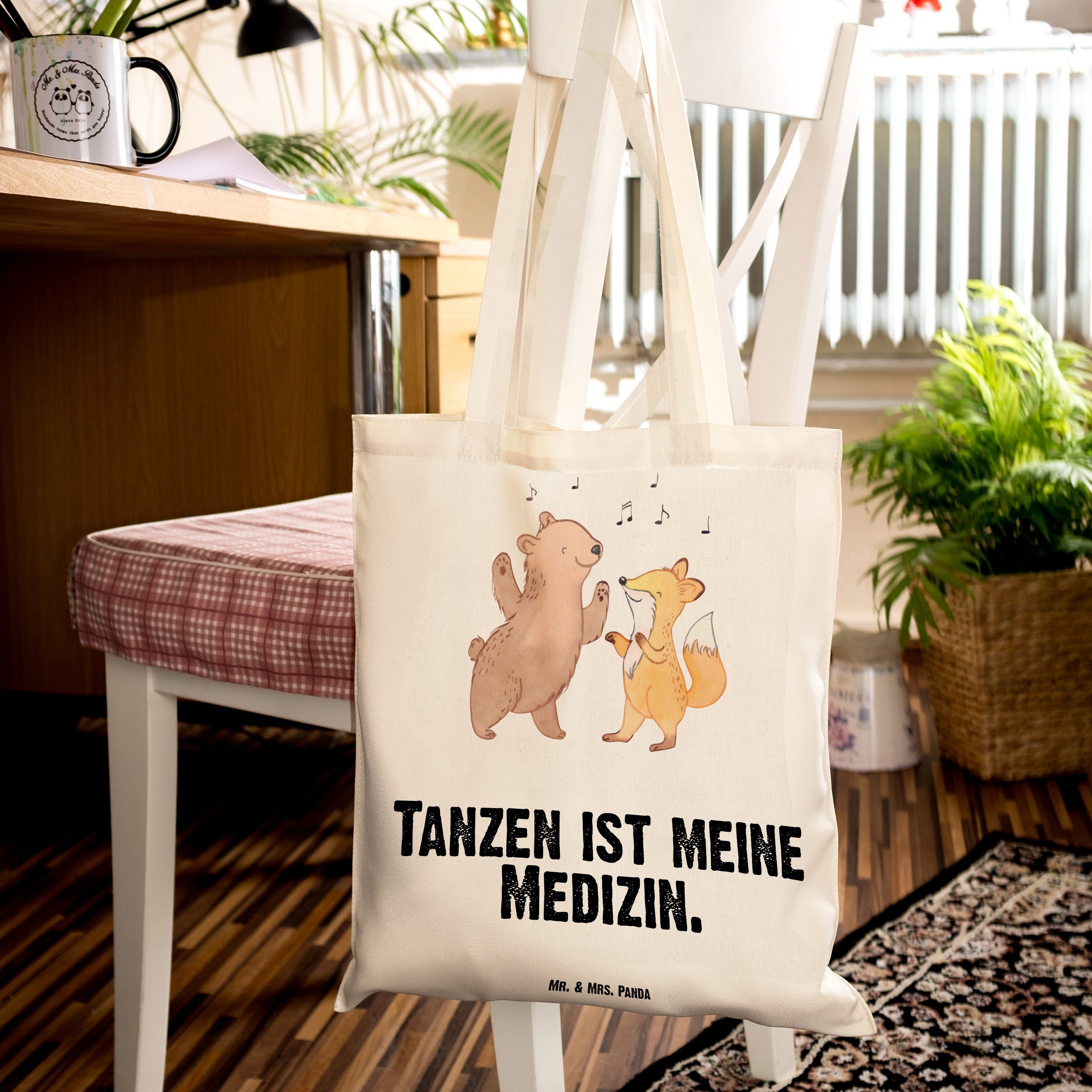 Transparent - Stoffbeutel, Sport, Panda Mr. Tanzen Mrs. Hase Tragetasche Geschenk, (1-tlg) Dan Medizin - &