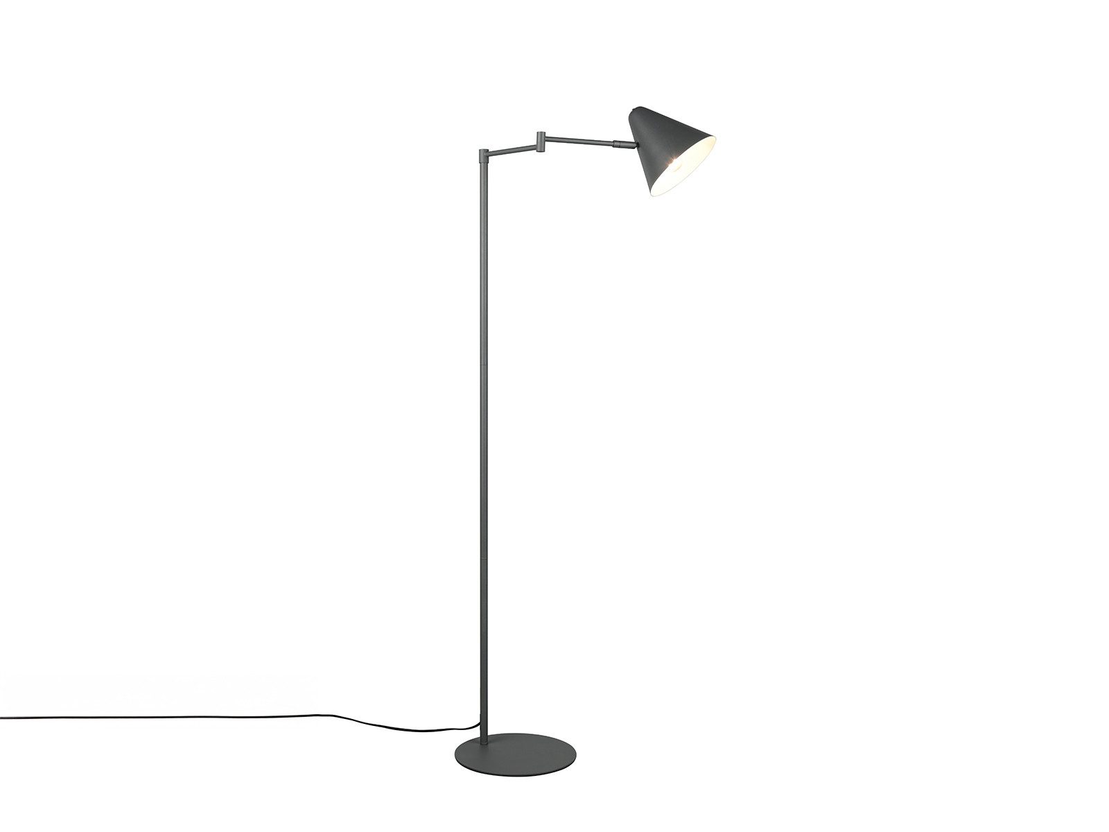 TRIO Leuchten LED Stehlampe, Dimmfunktion, LED wechselbar, Warmweiß, kleine Lese-Lampe stehend zum Lesen mit Schwenkarm, Höhe 126,5cm