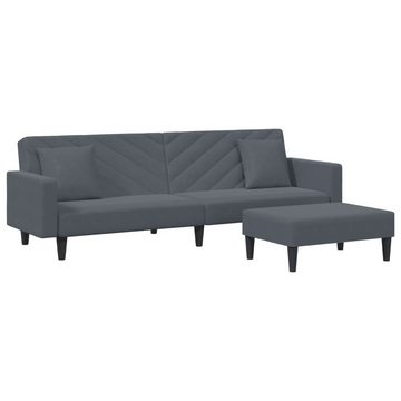 vidaXL Sofa 2-tlg. Sofagarnitur mit Kissen Dunkelgrau Samt