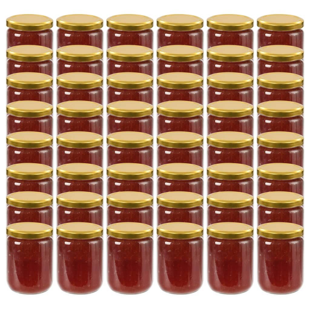 vidaXL Aufbewahrungsbox Marmeladengläser mit Goldenem Deckel 48 Stk 230 ml
