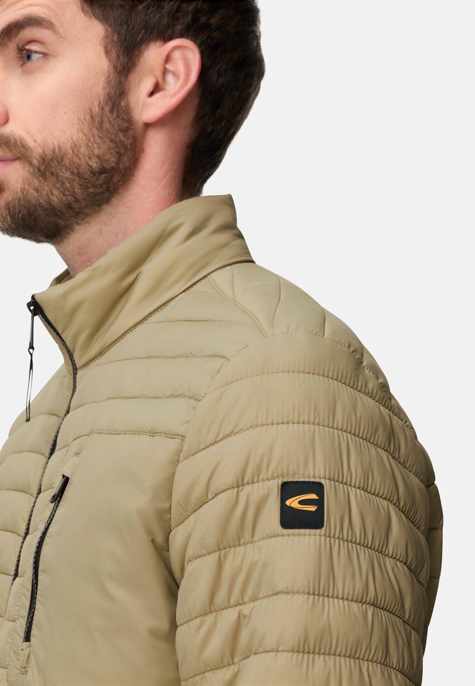 camel active Steppjacke mit wasserabweisender Funktion Langarm Markenlogo