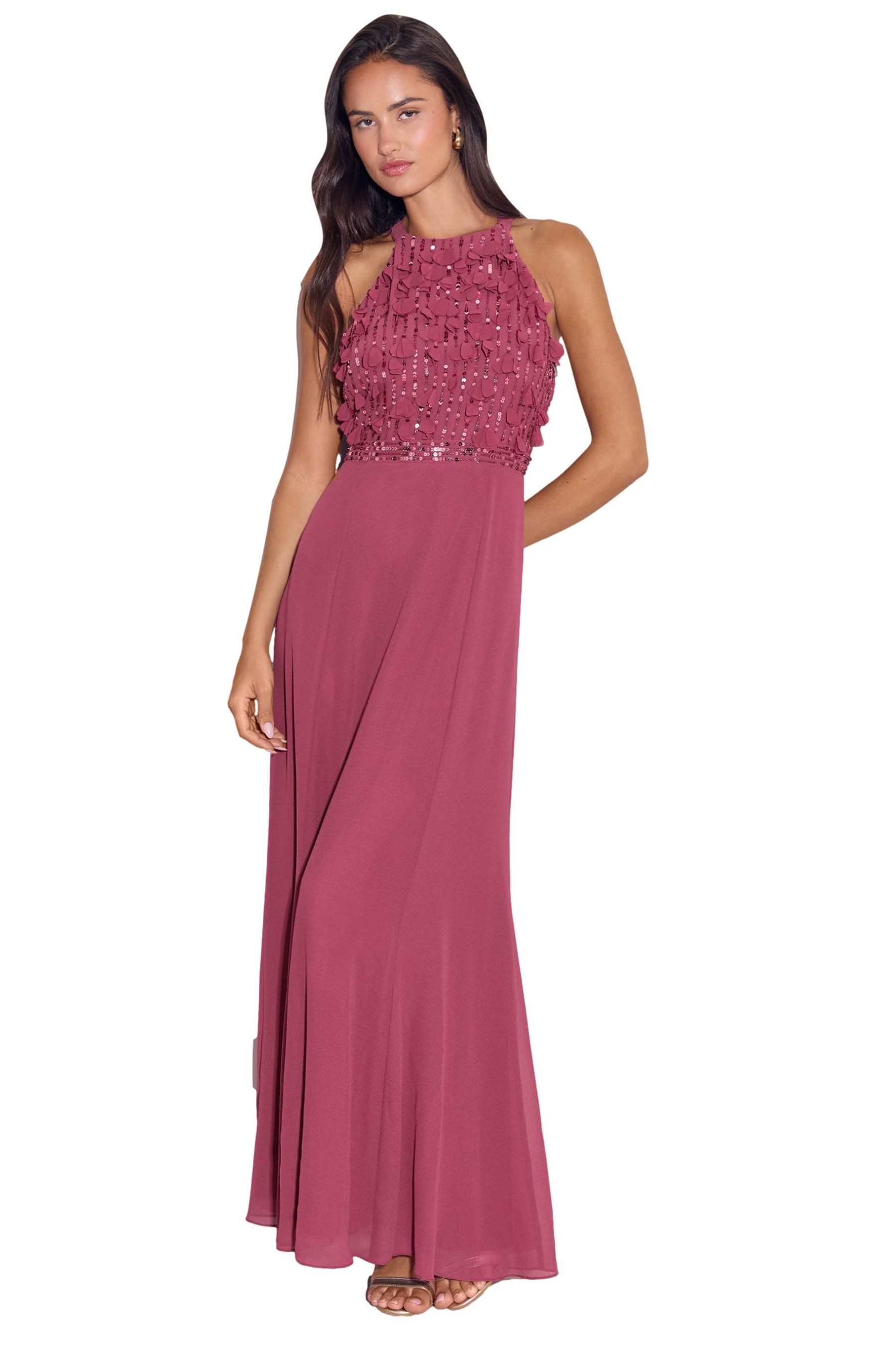 LIPSY Maxikleid Lipsy 3D-Neckholder-Maxikleid für Brautjungfern (1-tlg)
