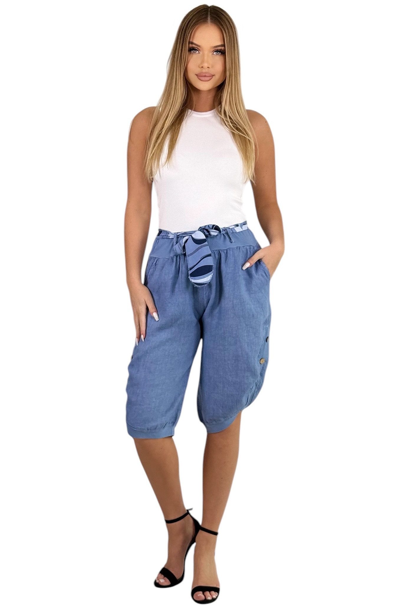 Mississhop Leinenhose Damen-Bermuda-Shorts aus 100 % günstig online kaufen