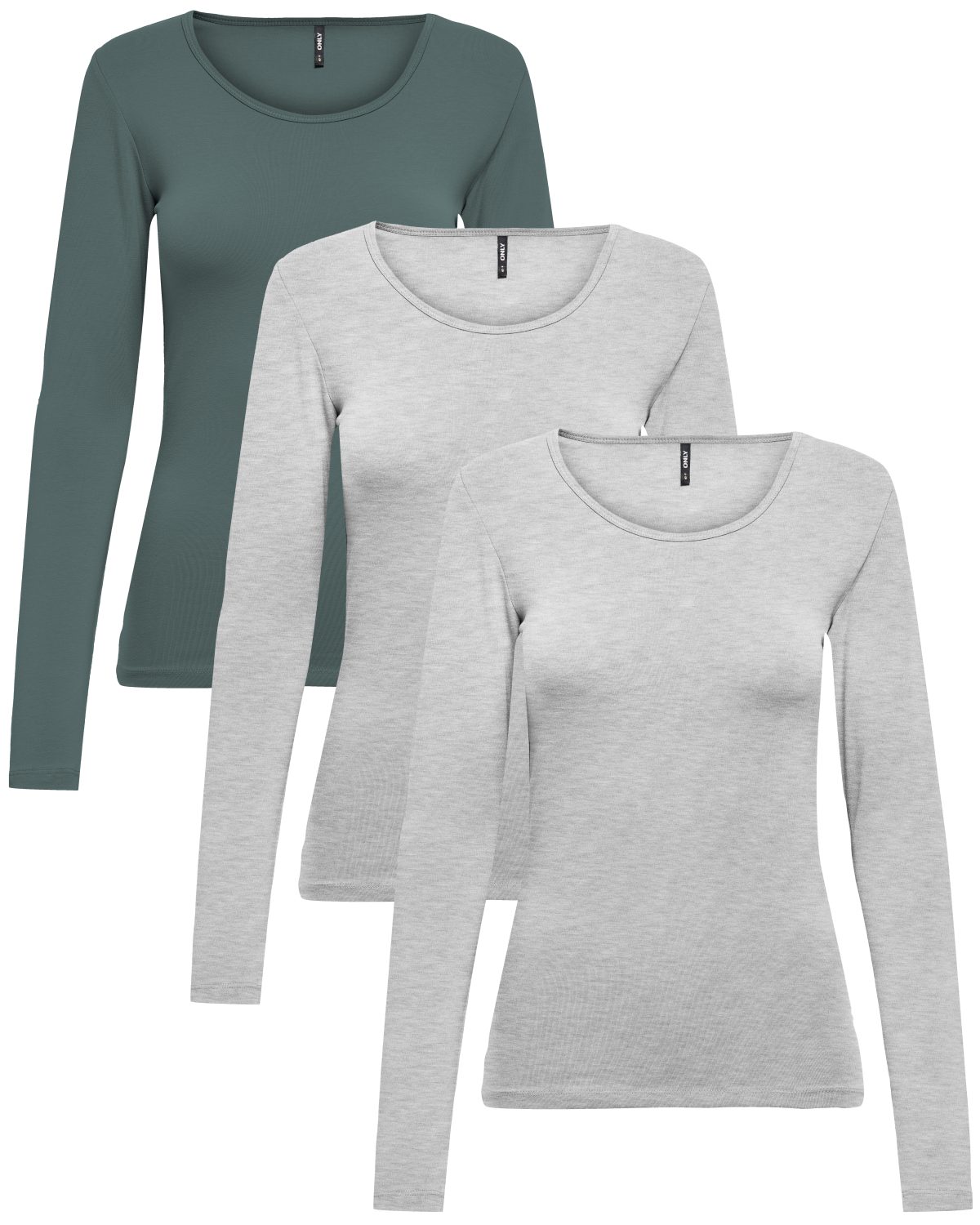 ONLY Langarmshirt (3er-Pack) Basic Shirts