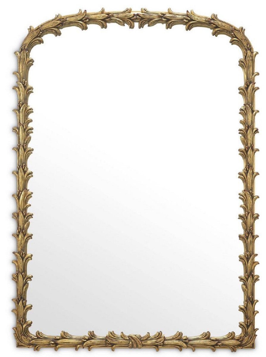 Casa Padrino Spiegel Luxus Spiegel Antik Gold 93 x 6,5 x H. 130 cm - Mahagoni Wandspiegel - Wohnzimmer Spiegel - Garderobenspiegel - Luxus Kollektion