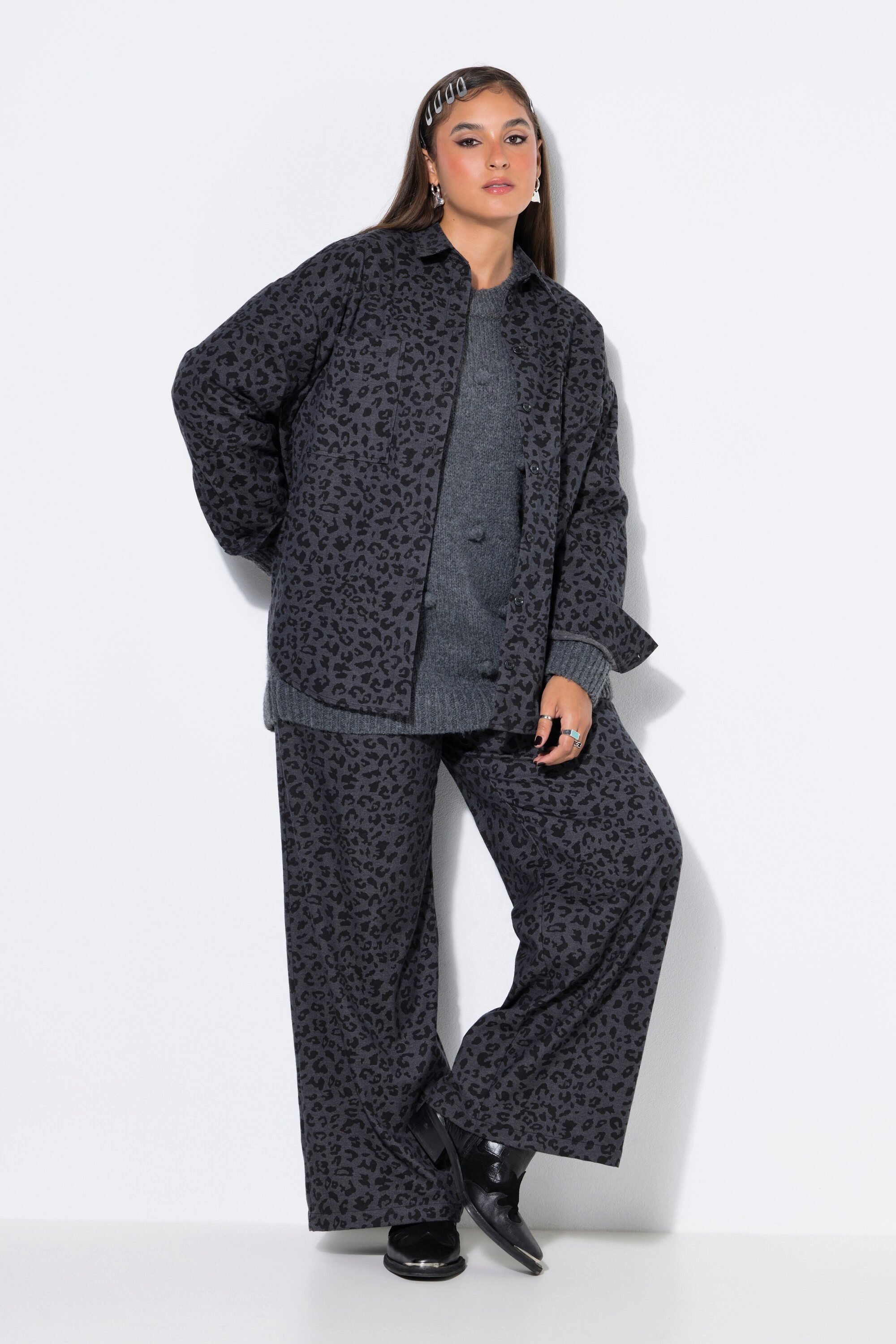 Studio Untold Hemdbluse Hemd Oversize Shape Leo Langarm