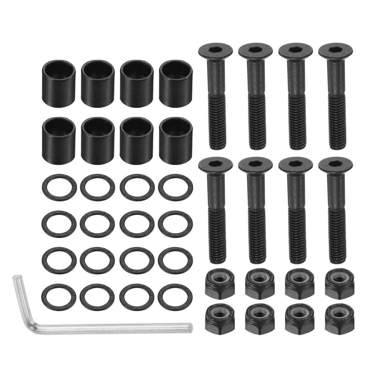LuxusKollektion Skateboard Skateboard Hardware Set Schwarz 1.18"