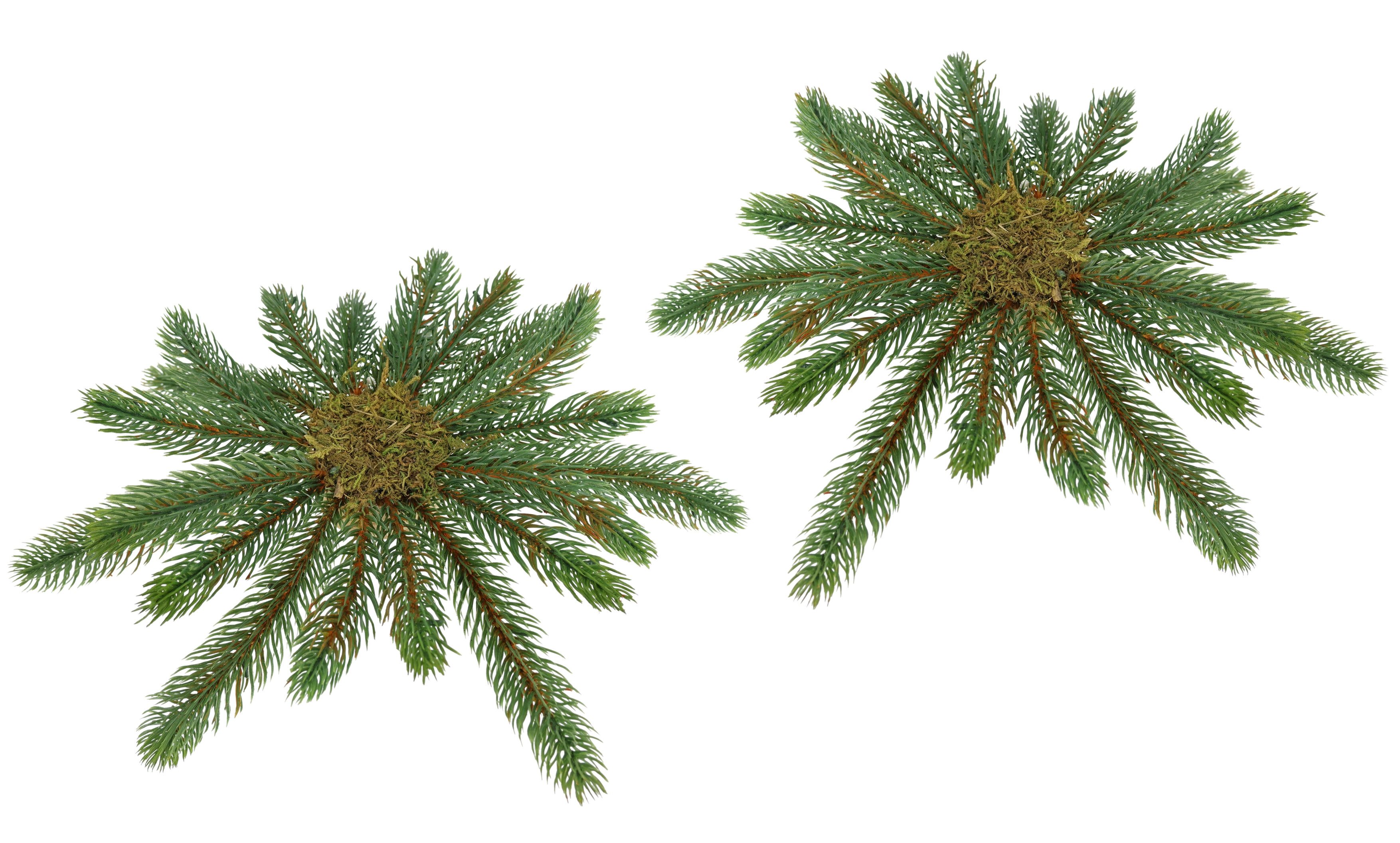 Kunstkranz Tannen-Leger, I.GE.A., Höhe 4 cm, 2er Set Basis für Kränze Arrangement Tannen-Aufleger Tischleger