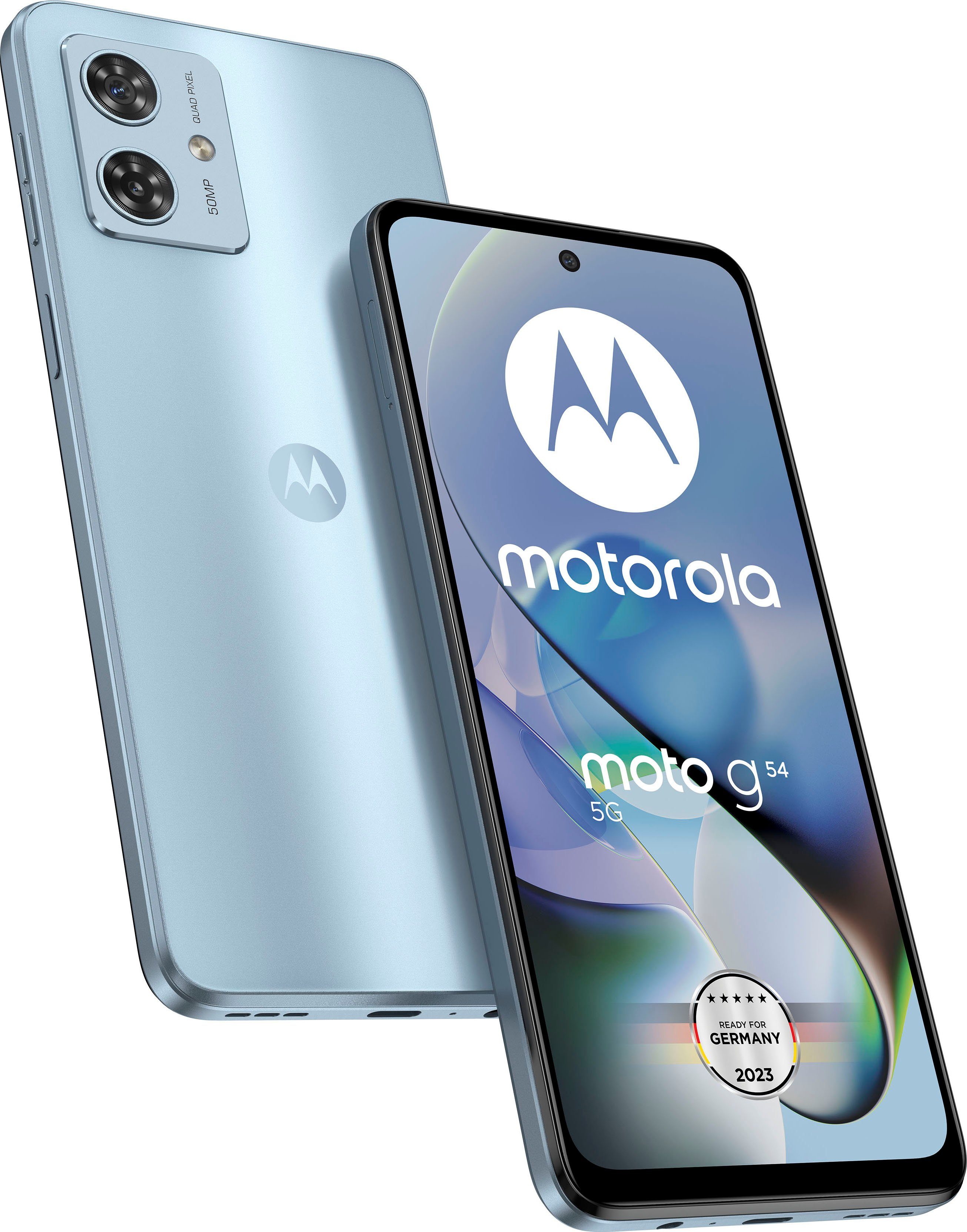 Motorola moto g54 Smartphone (16,51 cm/6,5 Zoll, 256 GB Speicherplatz, 50 MP Kamera) glacier blue