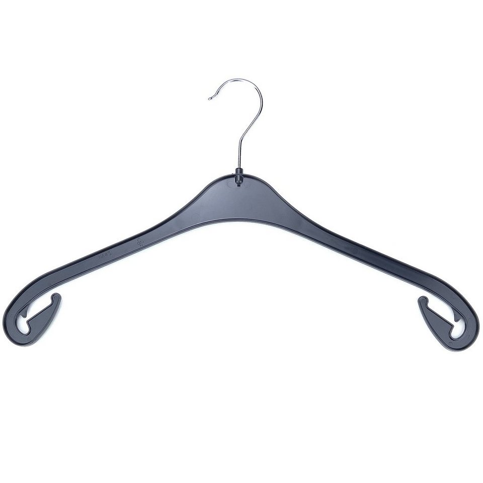 Webwarenhaus Kleiderbügel Kleiderbügel Kunststoff Schwarz 43 cm im 10er  Pack, (Spar-Set), Kleiderbügel, 43 cm, drehbarer Haken, Kunststoff