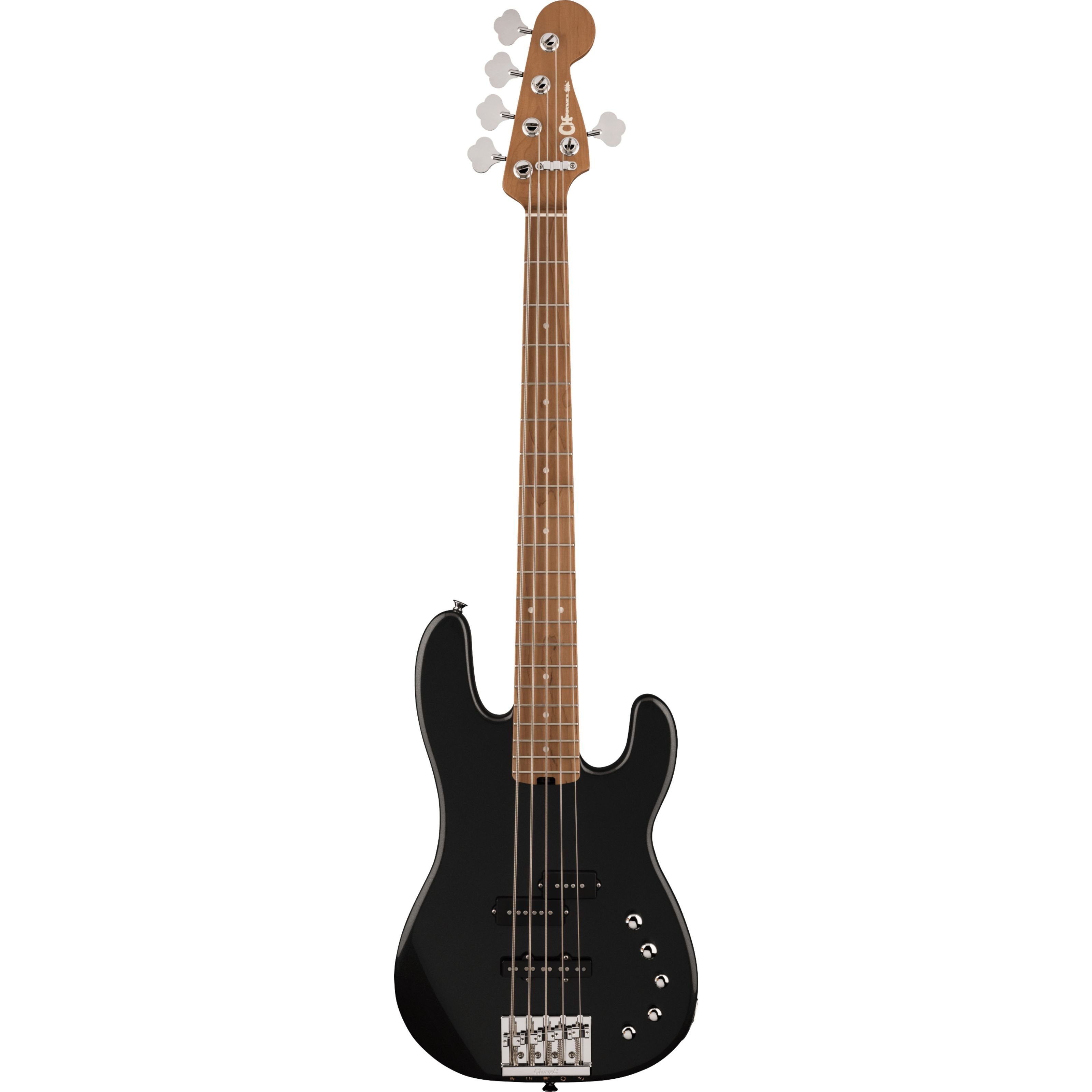 Charvel E-Bass, E-Bässe, 5-Saiter E-Bässe, Pro-Mod San Dimas Bass PJ V CM Metallic Black - E-Bass