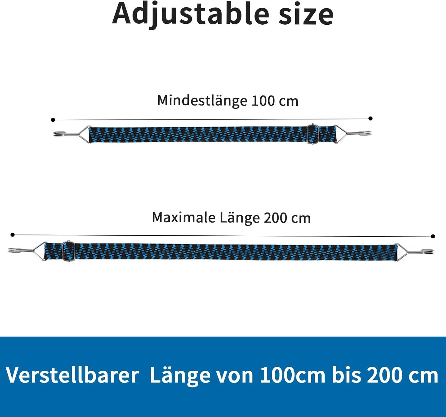 FELIXLEO Spanngurt 4er Spanngummi mit Haken 2M Gepäckspanner Gummispanner Blau Auto (1-St)