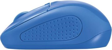Trust Primo Kabellose Optische Maus 1600 DPI Wireless Mouse für PC Blau Maus (USB, Geschwindigkeitsauswahltaste 1000-1600 DPI,für Rechts-Linkshänder)