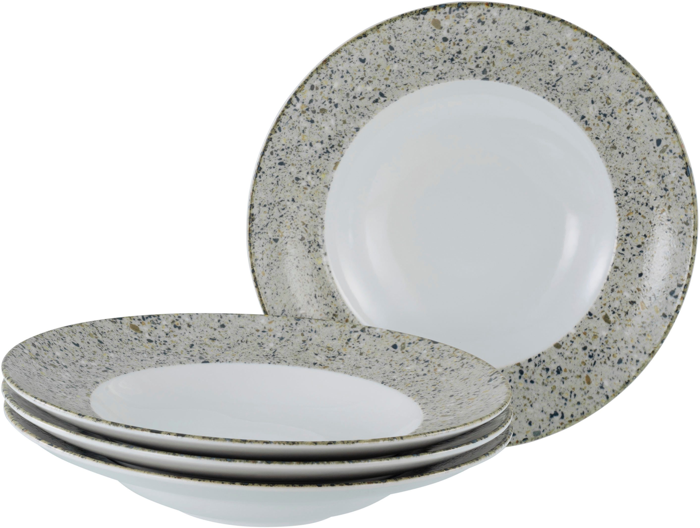 CreaTable Pastateller Stone Collection Genua, Teller Set, 4-tlg., (4 St), Italienische Eleganz, Vielseitig einsetzbar