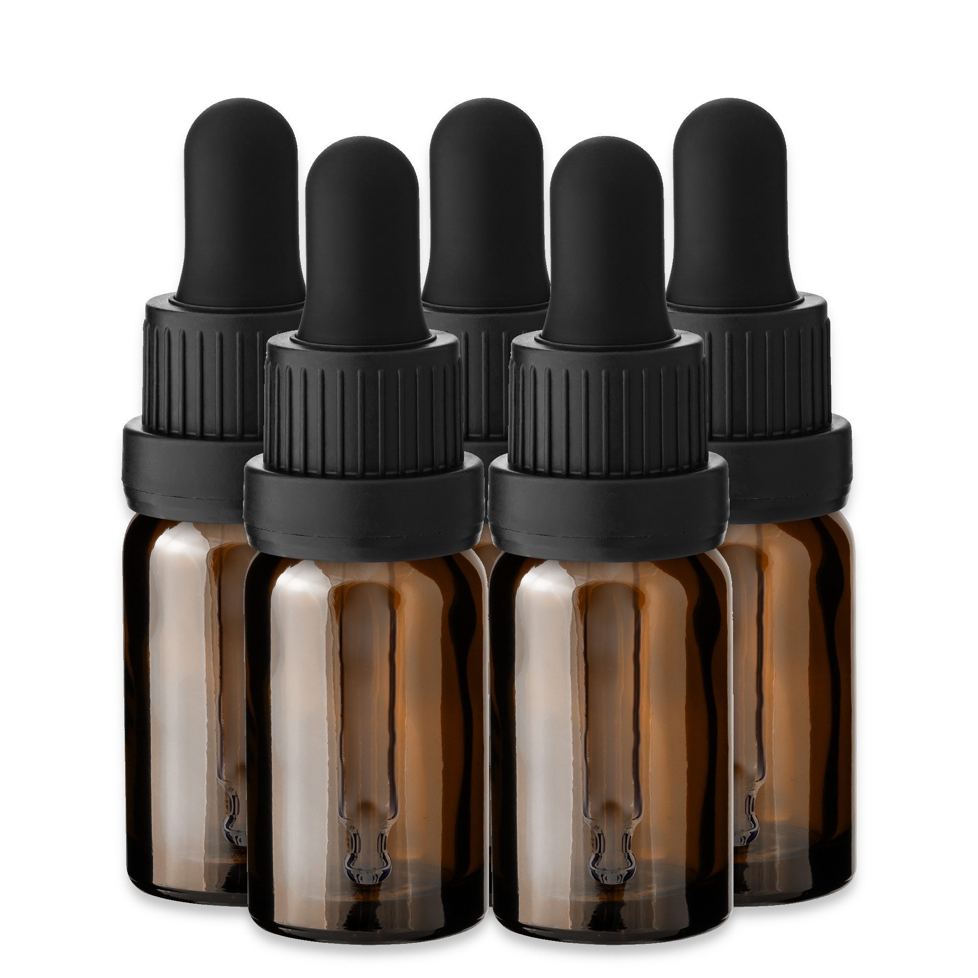 CK Verpackung GmbH Pipettenflasche 5x Glasflasche Braun 10 ml mit Glaspipette Tropfflasche leer für Öl