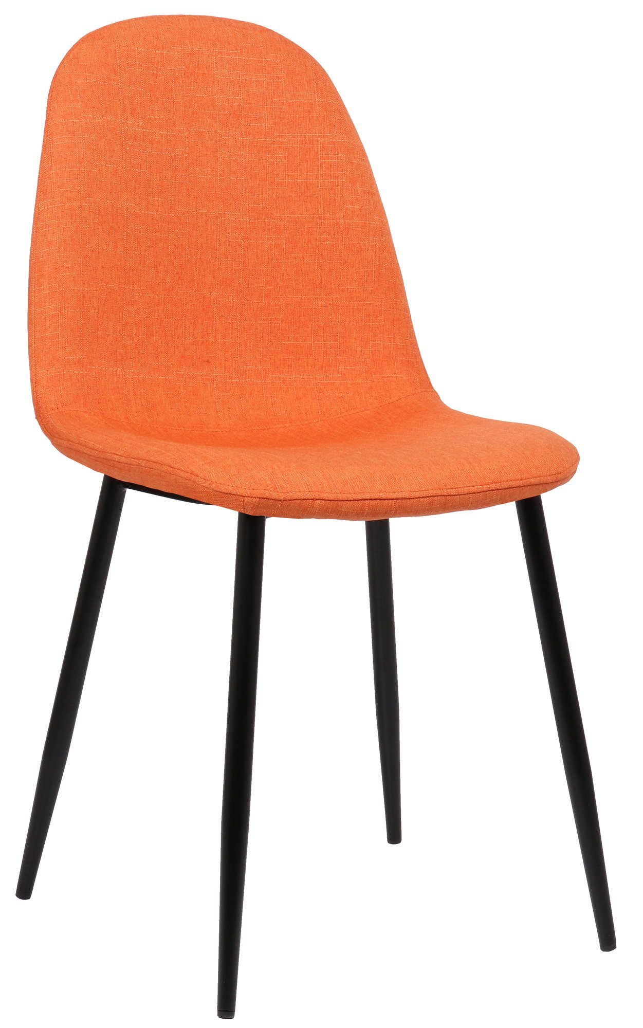 TPFLiving Esszimmerstuhl Naples mit hochwertig gepolsterter Sitzfläche - Konferenzstuhl (Küchenstuhl - Esstischstuhl - Wohnzimmerstuhl - Polsterstuhl), Gestell: Metall schwarz - Sitzfläche: Stoff orange