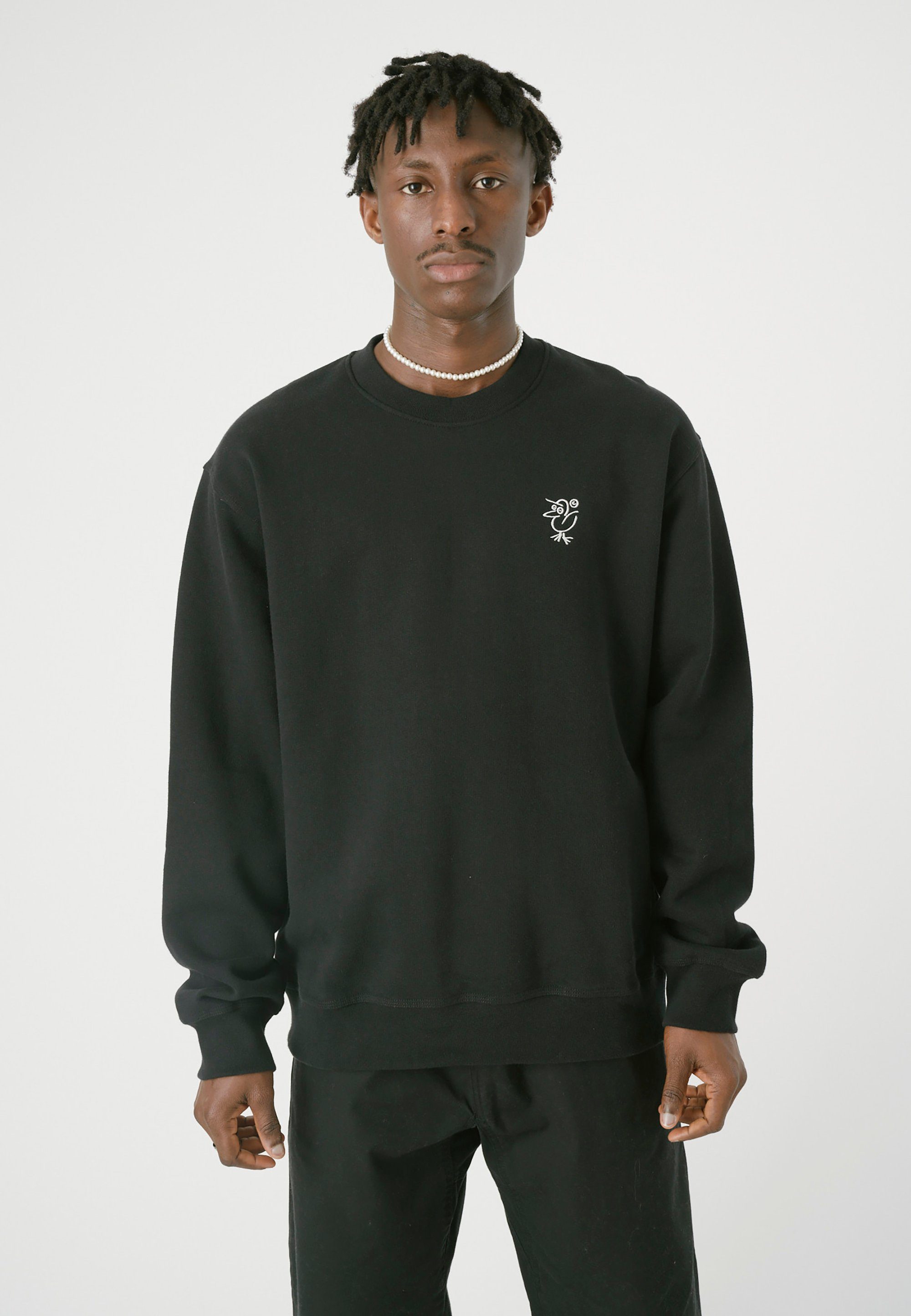 Cleptomanicx Strickpullover Sketch Gull mit lockerem Schnitt schwarz | Sweatshirts