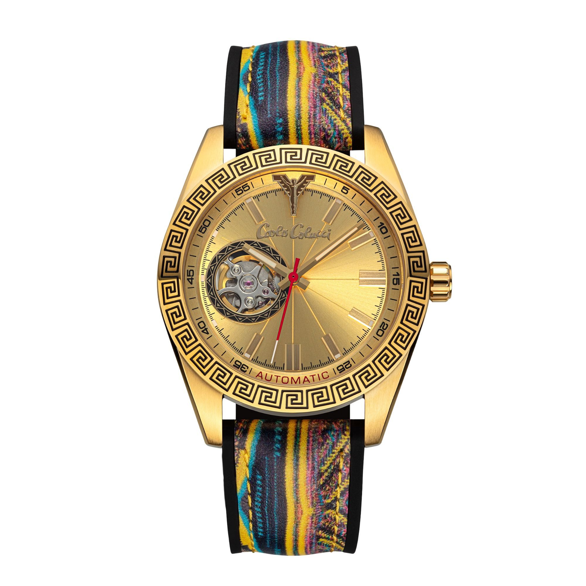 CARLO COLUCCI Automatikuhr CC303-2, Armbanduhr, Herrenuhr, Mechanische Uhr, Silikonarmband, analog