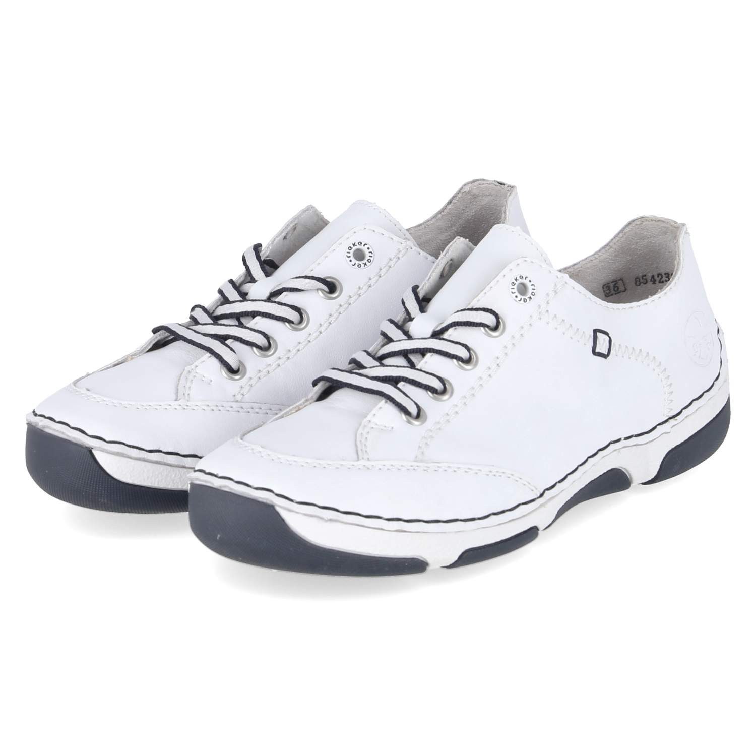 Rieker Rieker 55901-80 Damen Glattleder weiss Schnürschuh günstig online kaufen