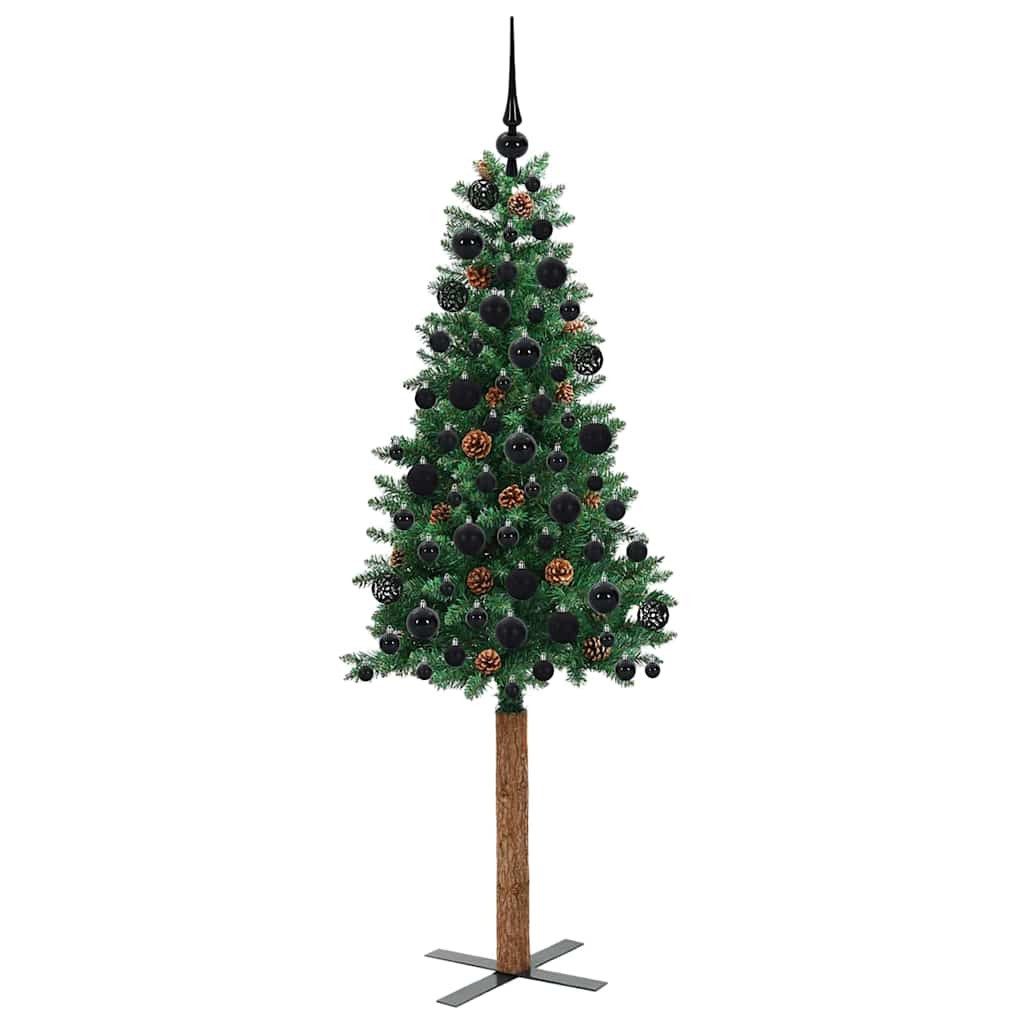 vidaXL LED Baum Schlanker Weihnachtsbaum mit 300 LEDs mit Ständer Grün 180 cm